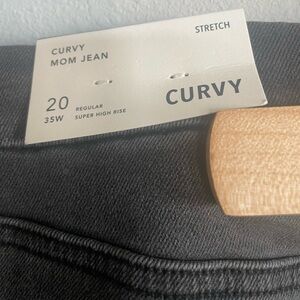 NWT American Eagle Curvy Mom Jean Stretch High Rise in Black